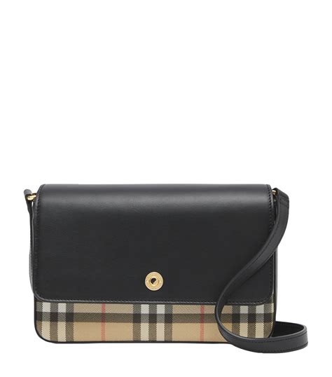 Burberry Small Note Check & Leather Crossbody Bag 